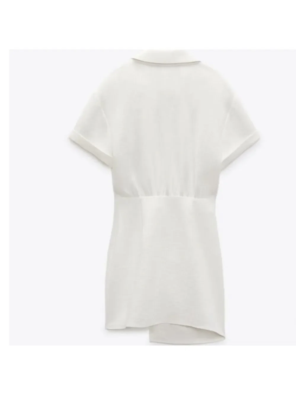NWT Zara Faux Wrap Front White Dress - Picture 8 of 8